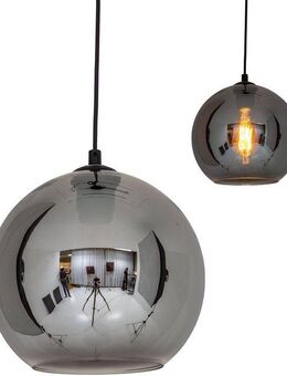 näve Pendelleuchte Vaso, ohne Leuchtmittel, Rauchglas, E27 max. 40W, Pendellänge: 100cm, anthrazit/schwarz