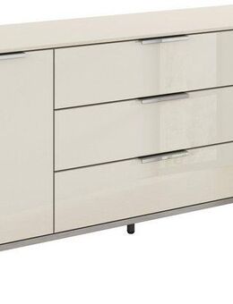 rauch Kombikommode Kommode Türkommode Sideboard Kombikommode FLIPP mit Glasfront (Breite 160 cm mit 2 Einlegeböden), 2-türig mit 3 Schubladen und Soft-Close-Funktion sowie Glasfront