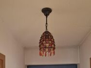 ~ Antike Tiffany-Stil Hängelampe mit bunten Glasverzierungen Lampe Leuchte - Überlingen Zentrum