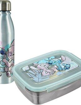 UNDERCOVER Lunchbox Brotdose & Trinkflasche, Stitch, Aluminium, Edelstahl, (Set, 2-tlg), mit Trinkflasche