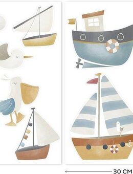 LITTLE DUTCH Wandtattoo Little Dutch Selbstklebende Wandtattoo Set Sailors Bay (Set, 2 St), Little Dutch - Luxus Wandaufkleber - Sailors Bay - 2x 42x30cm