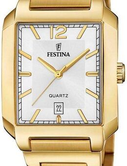 Festina Quarzuhr On The Square F20678/2, Armbanduhr, Herrenuhr, Damenuhr, Edelstahlarmband, Datum