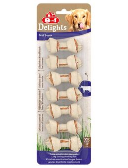 8in1 Delights Kauknochen Rind - Sparpaket: 6 x 84 g (42 Stück)