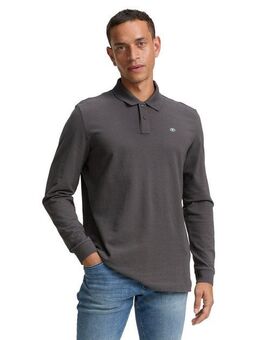TOM TAILOR Langarm-Poloshirt mit Logo-Stickerei