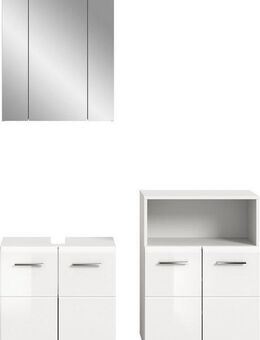 INOSIGN Badmöbel-Set FLORENZ, TOPSELLER!, 3-teilige Badkombination, hochwertige MDF-Front, (best. aus: Waschbeckenunterschrank, Spiegelschrank, Midischrank breit), Bad-Kombination, Bad-Möbel, Badezimmer, Kombination, Kombi