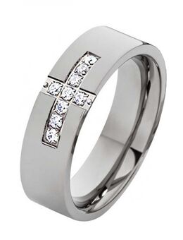 Damenring Titanring DT015 mit Zirkonias und Gravur - Aholming