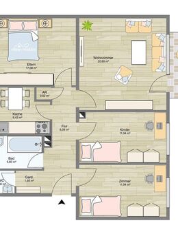 Schöne 4 Zimmer Erdgeschoss Eigentumswohnung im Grüngürtel Frankfurt Nied - Frankfurt (Main)