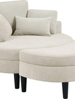 ATLANTIC home collection Loveseat Ravi, XXL- Sessel, inklusive Stauraumhocker, Rückenkissen & drei Zierkissen