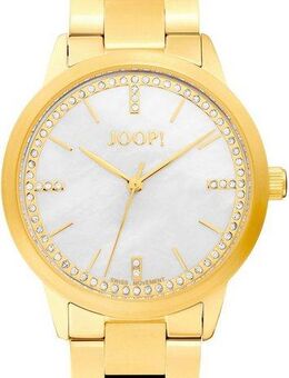 JOOP! Quarzuhr 2035602, Armbanduhr, Damenuhr, analog, Glassteine, Edelstahlarmband
