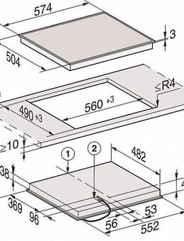 Miele Elektro-Kochfeld KM 6520 FR, Sicher – dreistufige Restwärmeanzeige für jede Kochzone