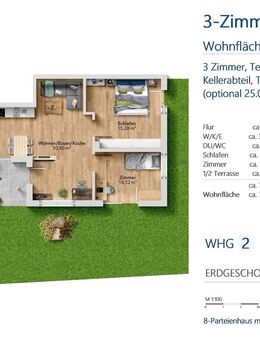 Helle 3-Zimmer-Neubau-Wohnung mit Garten (WHG 2) - Bad Reichenhall