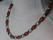 Collier 925 Silber mit Karneolsteinen - Stemmen