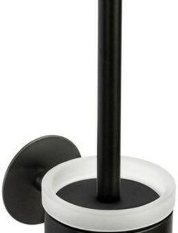 SCHÖNER WOHNEN-Kollektion WC-Garnitur »Meleto«, WC-Bürstenhalter aus Edelstahl mit Glaseinsatz, zum Kleben oder Bohren