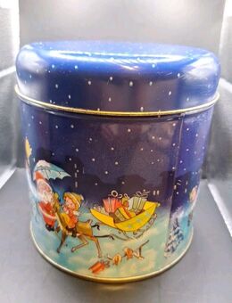 Alte Weihnachtsdose Gebäckdose Dose 15,5cm Durchmesser 16,5cm hoch Weihnachten - Essen