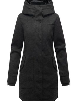 Ragwear Wollmantel Janesha Coat Mantel in Wolloptik mit Kapuze
