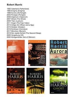 Sammlung 15 Bände (Konvolut) Robert Harris (u.a. Der Königsmörder) - Krefeld