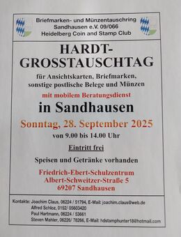 Grosstauschtag für Briefmarken, Münzen Bildpostkarten - Sandhausen