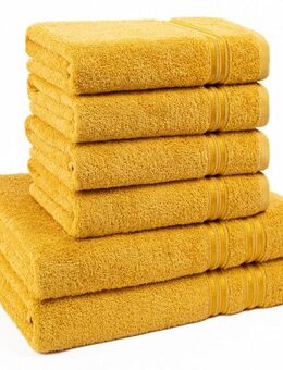 HAMMETEX Handtuch Set 6-teiliges Handtuch Set, 100% Baumwolle, Weich & Saugstark, Frottier (Set, 6-St), mit Bordüre, einfarbig, weich