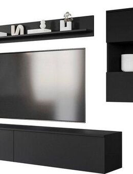 INOSIGN Wohnwand PARIS, Vitrine Türanschlag links/rechts wechselbar, (Komplett-Set, 4-St), grifflose Design, stehend und hängend montierbar