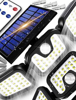 Solar LED Außenlaterne – Bewegungs- und Dämmerungssensor, Fernbedienung - Wuppertal