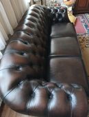 Ledersofa mit 2 Sesseln dunkelbraun in 80803