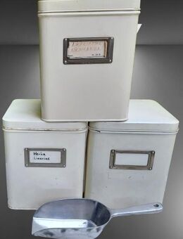 3 alte Horo Dosen / Apothekendosen mit stabiler Schaufel - Niederfischbach