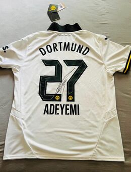 BVB Borussia Dortmund Weiße Wiese Trikot Karim Adeyemi mit original Unterschrift NEU - Saarbrücken