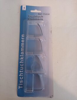 Tischtuchklammern 4er Pack 5x4,5cm Edelstahl Kunststoff Tischtuchhalter - Essen