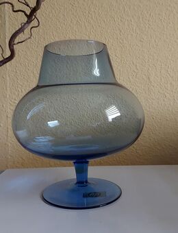 Bauchige tolle Vase blau m. Fuß, Deko uvm. - Leipzig Ost