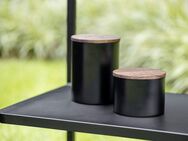 WENKO Vorratsdose Modell Mio, Borosilikatglas, (1-tlg), Frischhaltedose für Lebensmittel, luftdichter Deckel aus Akazienholz