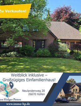 Weitblick inklusive - Großzügiges Einfamilienhaus mit Kamin, Wohnküche und Balkon in Hollen! - Uplengen