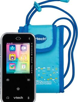 Vtech® KidiZoom Snap Touch, blau Kinderkamera (im coolen Smartphone-Format, inklusive Tragetasche)