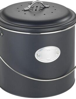 WENKO Biomülleimer Modell Nero, Komposteimer aus Metall, inkl. 3 Aktivkohlefiltern zum Wechseln, 6 L