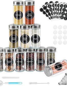 12 Gewürzgläser mit Schraubkappe, 120ml, rund ✮NEU✮ - Dresden