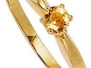 JOBO Goldring Ring mit Citrin, 585 Gold