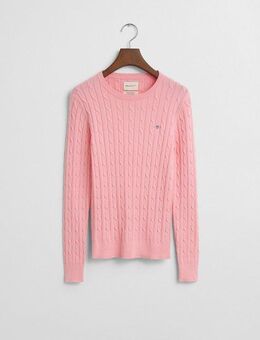 Gant Strickpullover STRETCH COTTON CABLE C-NECK mit Logostickerei auf der Brust