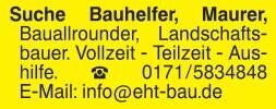 Maurer - Bauallrounder - Helfer gesucht - Freudental