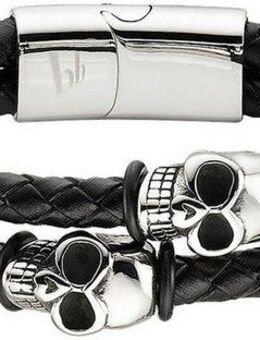 Bruno Banani Lederarmband Schmuck Geschenk Armband Totenkopf, B4089B/20/00/21,5