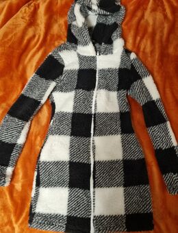 NEU: Kuschelige Long-Jacke im Karo-Muster (Teddy-Stoff) - Rosenfeld
