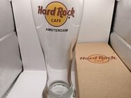 Hard Rock Cafe Amsterdam Bierglas 0,5l Weizenglas Glas 21cm hoch mit Karton - Essen