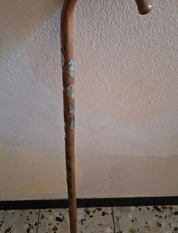 Vintage Wanderstock Holz Gehhilfe Spatzierstock 17 Wanderabzweichen 91cm lang - Essen