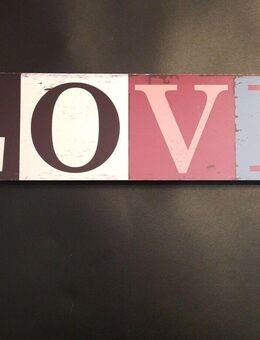 Schriftzug LOVE -Holz Schild Aufsteller ca. 14cm lang ca. 10cm breit -Deko Liebe - Essen