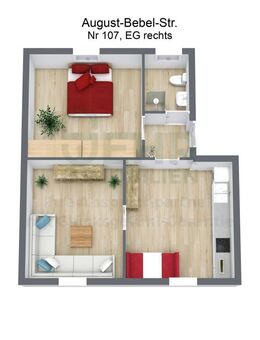 Sanierte 2-Raum-Wohnung in ruhiger Lage - Gersdorf