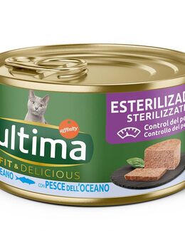 18 + 6 gratis! 24 x 85 g Ultima Fit & Delicious Sterilized Katze - Meeresfisch
