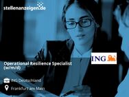 Operational Resilience Specialist (w/m/d) - Frankfurt (Main)