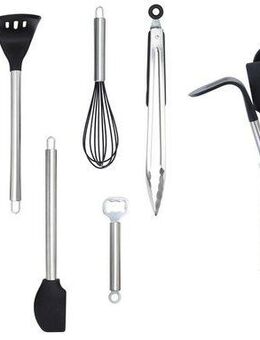 ECHTWERK Küchenorganizer-Set, (Set, 10-tlg), Kochbesteck mit Edelstahlgriff, Antihaft Silikon, Utensilienhalter