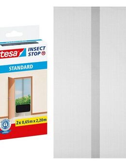 tesa Insektenschutz-Tür Insect Stop Standard Fliegengitter für Türen - 2x 0.65 m : 2.2 m, (Packung, 2-St., Fliegennetz, Klettband), Insektenschutzgitter -Fliegenetz ohne Bohren-zuschneidbar