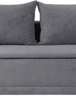 WERK2 Schlafsofa Biggi komfortabel & elegant, Schlaffunktion, Bettkasten, Breite 206 cm, inkl. losen Kissen, Struktur weich ASTON, hellgrau