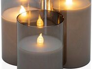 Pauleen LED Dekolicht LED-Kerze Classy Smokey Candle, 3er Set, Warmweiß, Wachskerze
