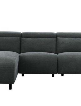 Home affaire Ecksofa SKAANE in Cord, L-Form, 274 cm, manuelle u. elektrische Funktion, rundes Design, Kopfteilverstellung, Federkernpolsterung